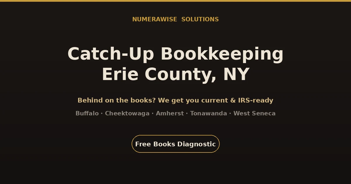 Catch up bookkeeping in Erie County, NY for small businesses behind on their books in Buffalo and surrounding towns.