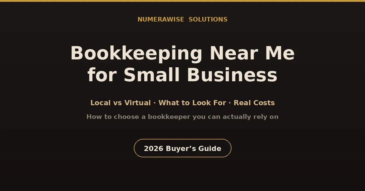 Bookkeeping near me for small business: comparing local and virtual bookkeepers, costs, and what to look for.