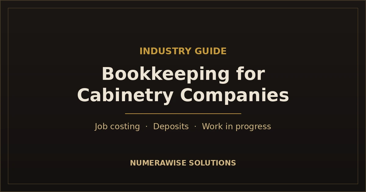 Bookkeeping for cabinetry companies