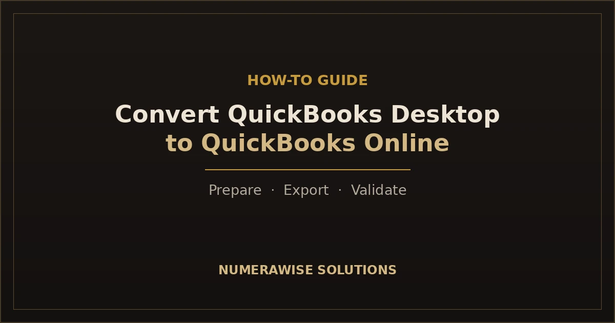 Convert QuickBooks Desktop to QuickBooks Online