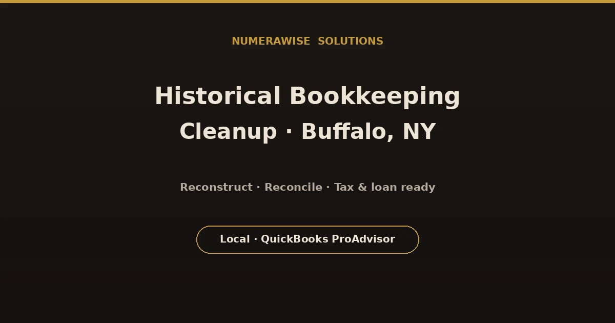Historical bookkeeping cleanup in Buffalo, NY
