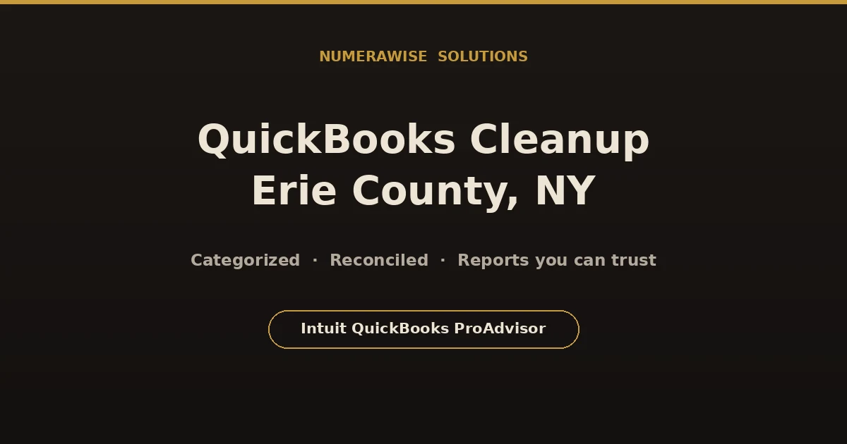 QuickBooks cleanup in Erie County, NY