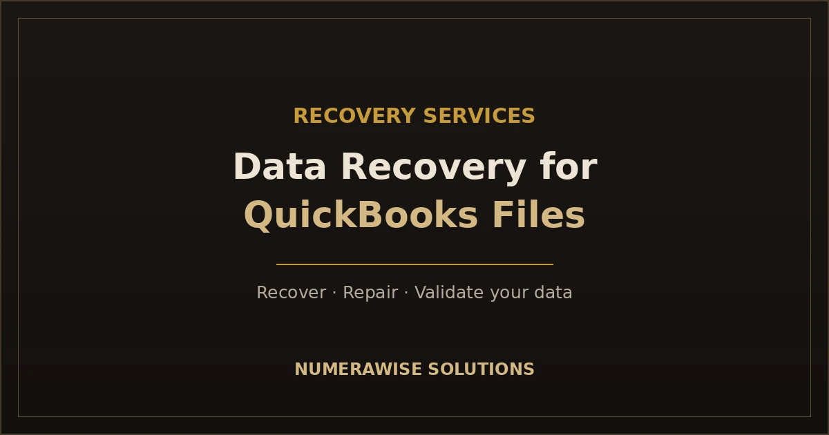 Data recovery for QuickBooks files