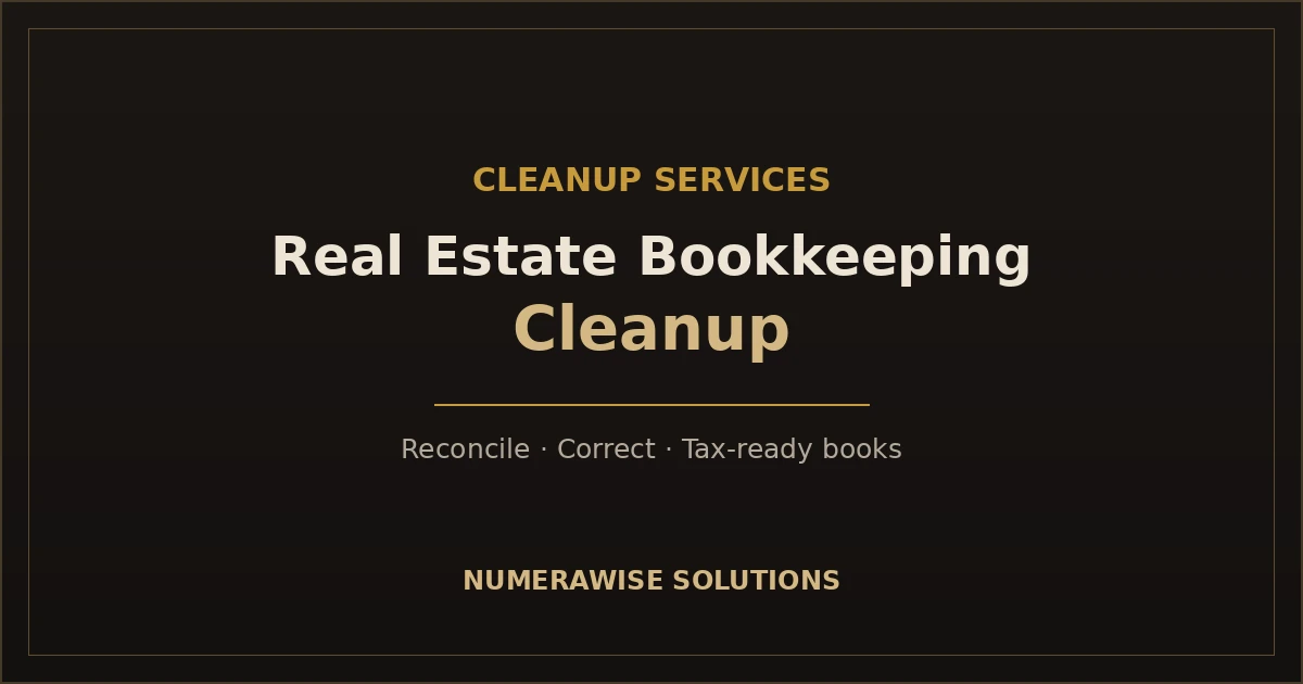 Real estate bookkeeping cleanup services