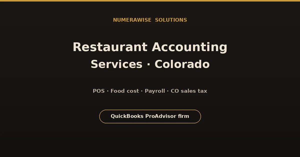 Restaurant accounting services in Colorado