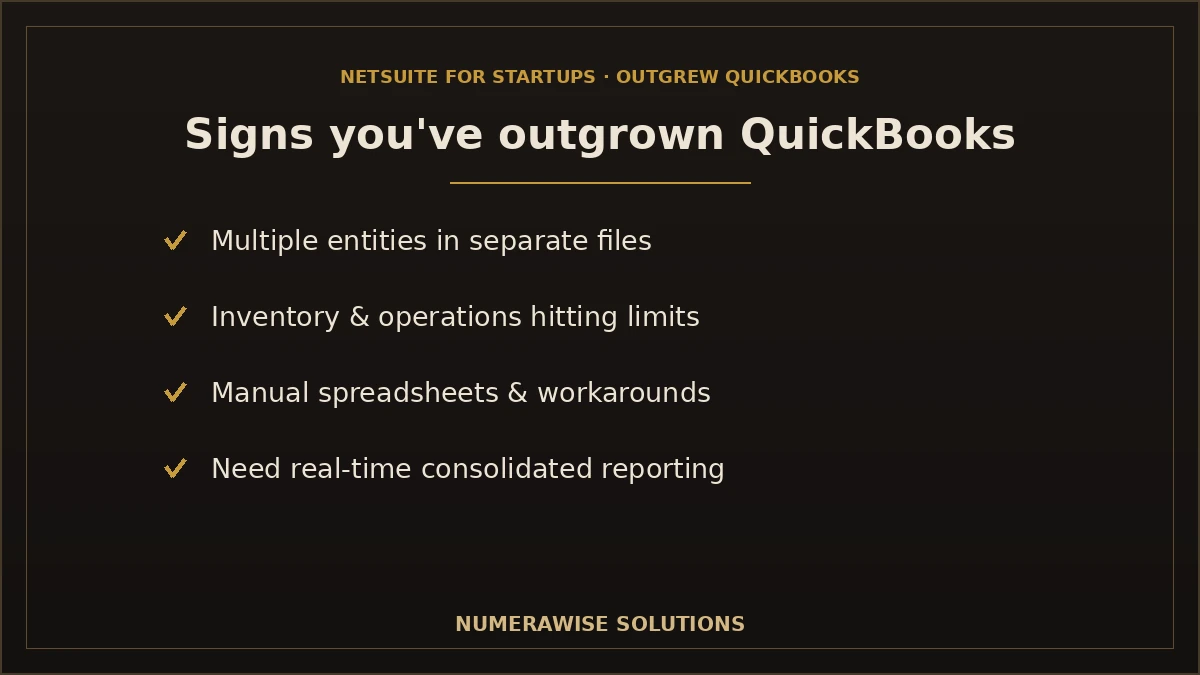Signs a startup has outgrown QuickBooks