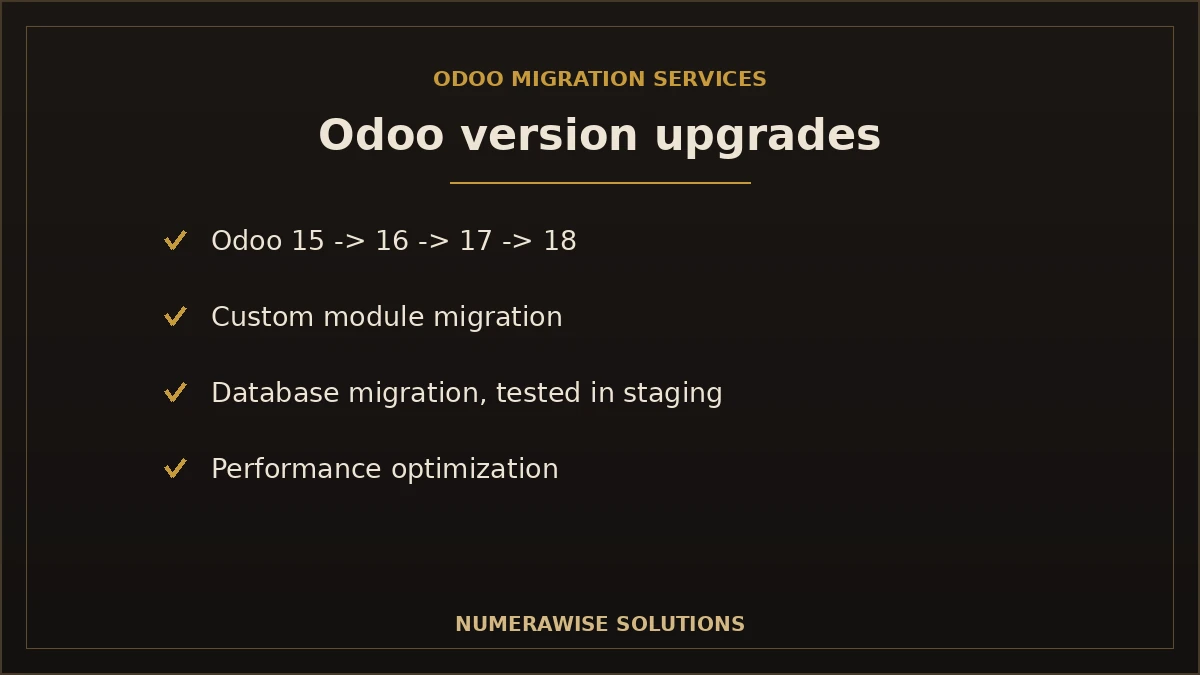 Odoo version upgrade services