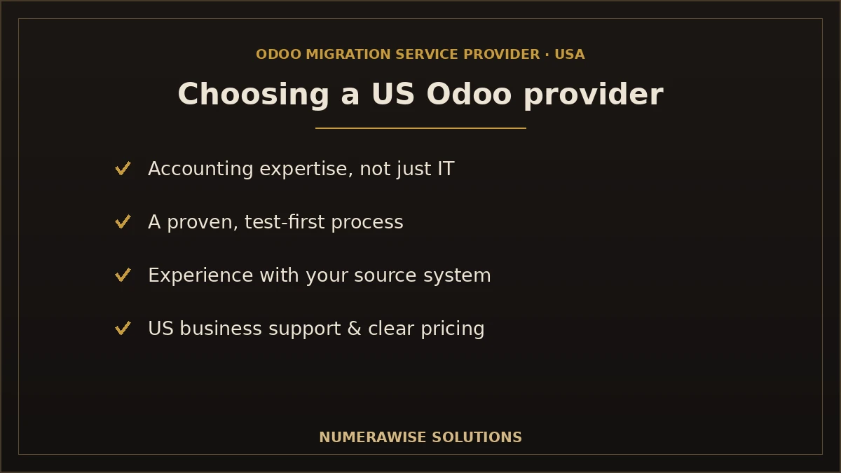 Choosing a US Odoo migration provider