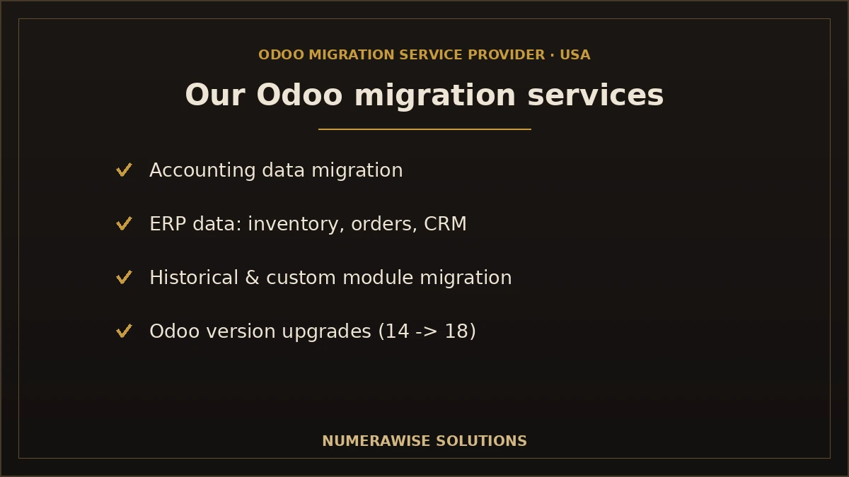 Our Odoo migration services