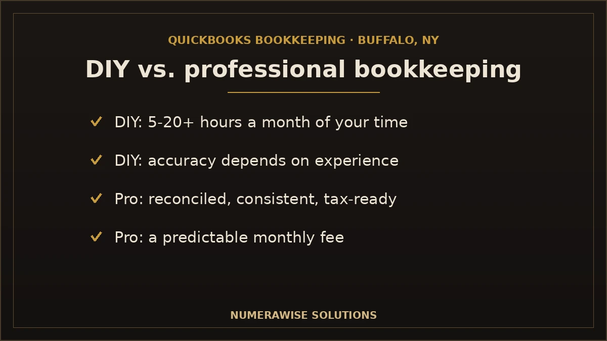 DIY QuickBooks vs. a professional bookkeeper