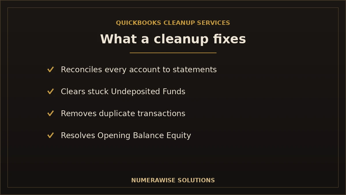 What QuickBooks cleanup services fix