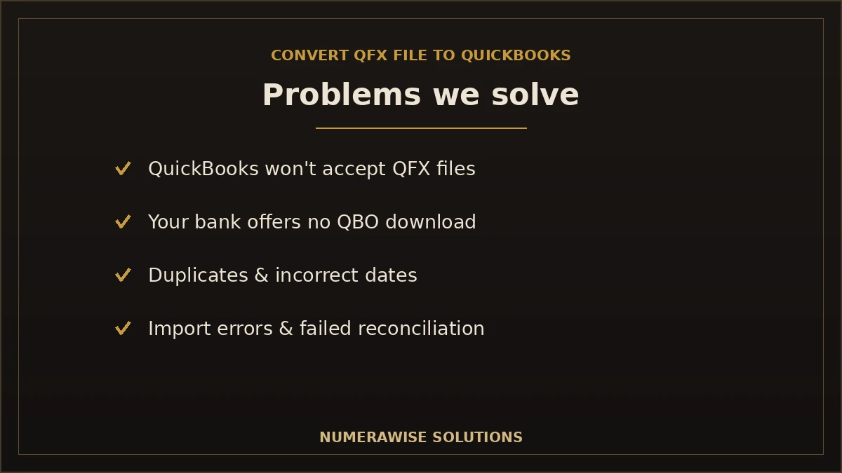 QFX to QBO conversion problems we solve