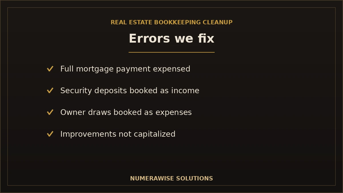 Common real estate bookkeeping errors we fix