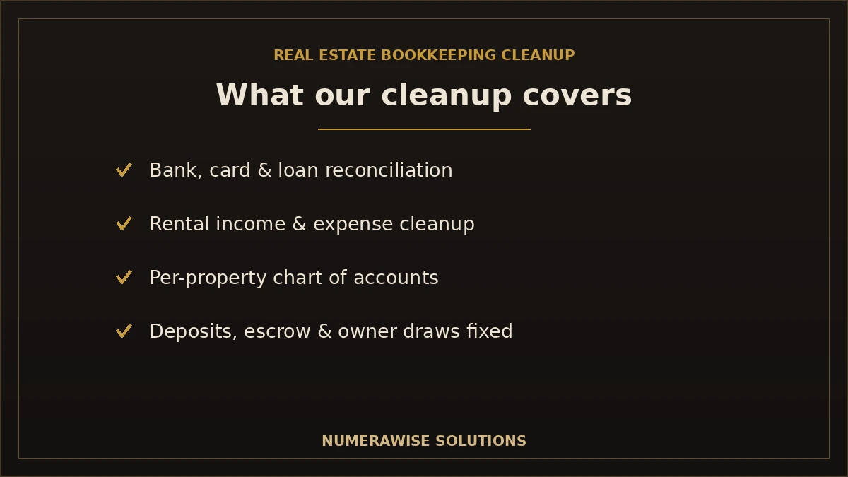 What our real estate bookkeeping cleanup covers