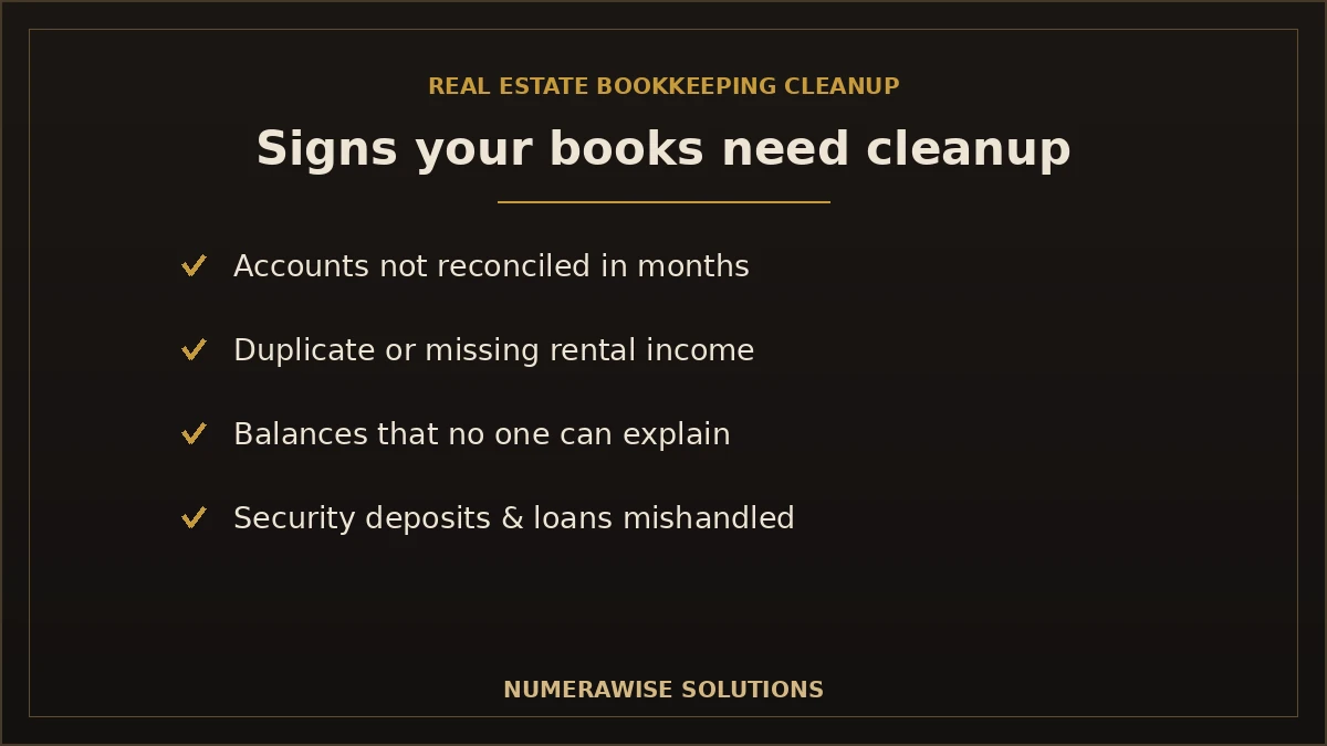 Signs your real estate books need cleanup