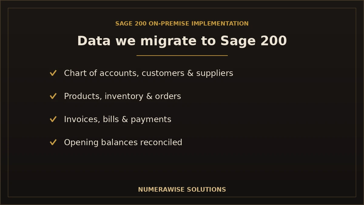 Data migration to Sage 200