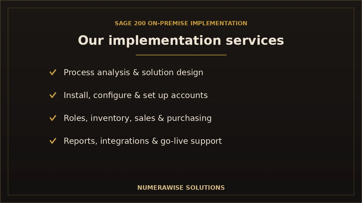 Our Sage 200 implementation services