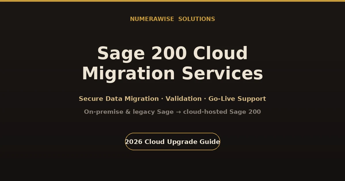 Sage 200 Cloud migration services moving finance data from on-premise or legacy systems to cloud-hosted Sage 200.